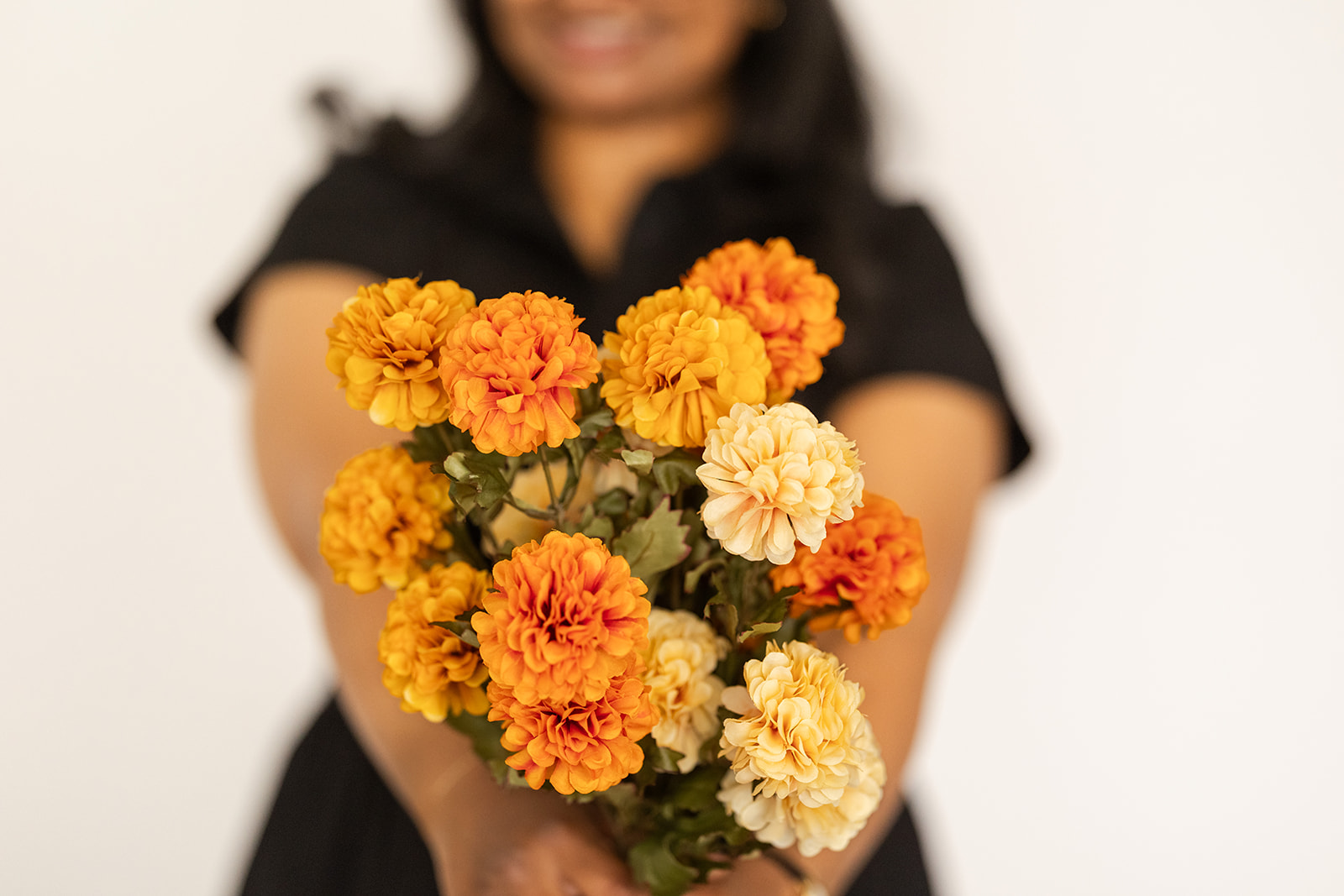 A bouquet of marigold flowers